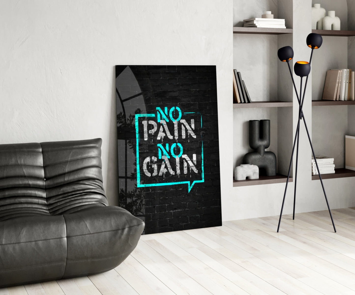 No Pain No Gain Glass Wall Art