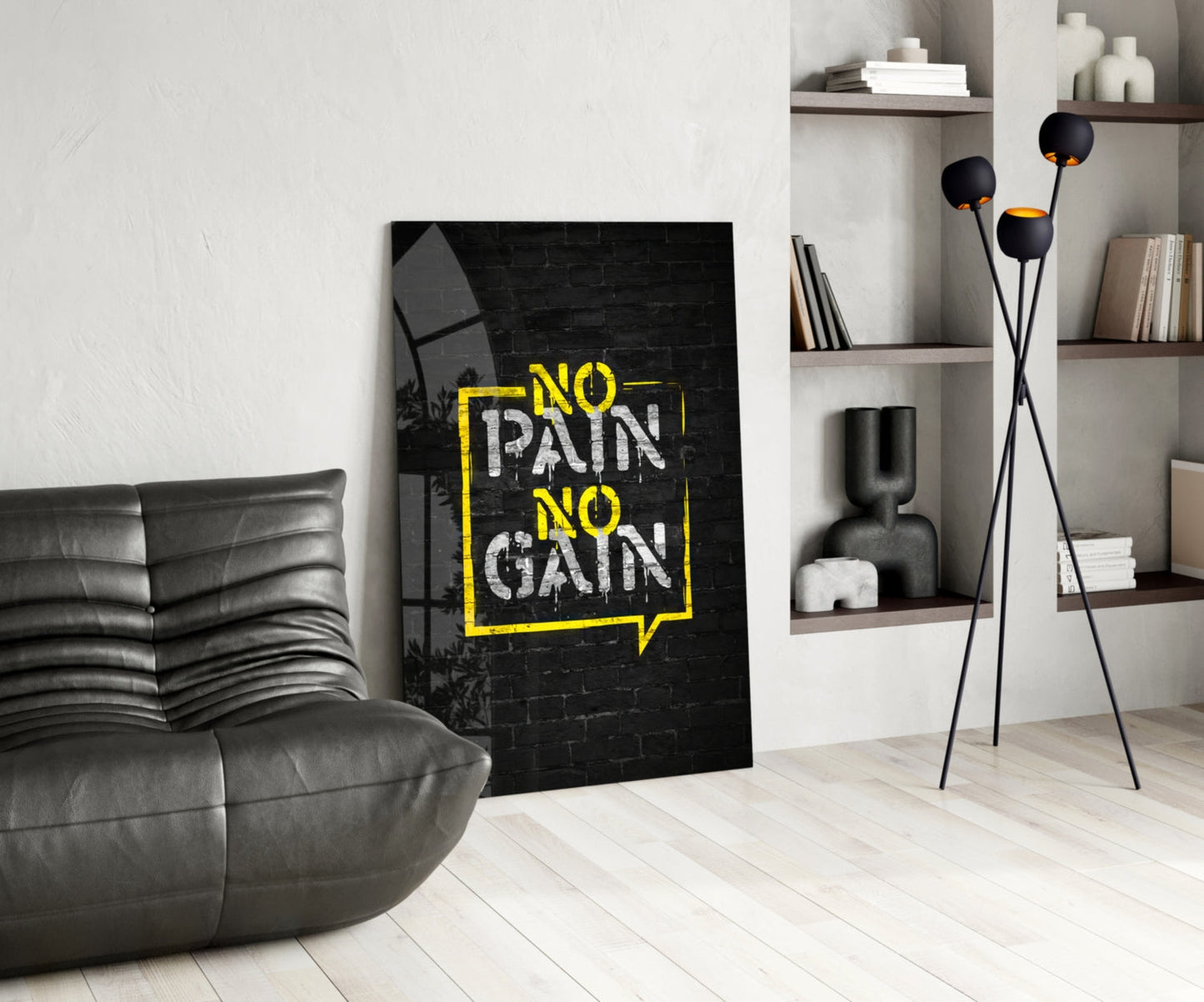 No Pain No Gain Glass Wall Art