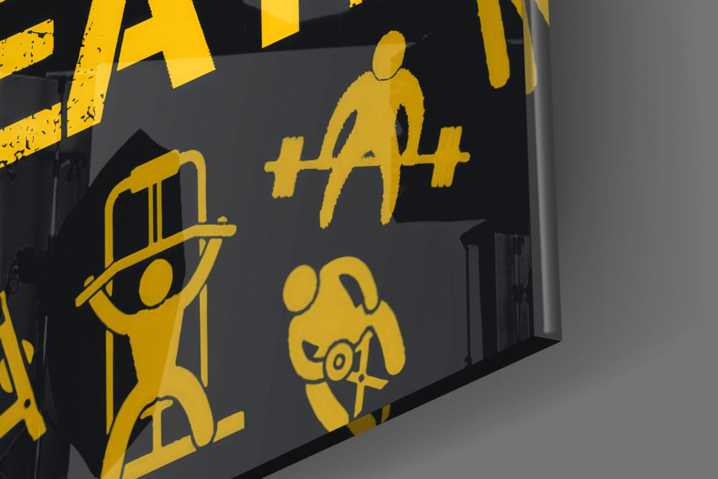 Eat, Lift, Sleep Glass Wall Art