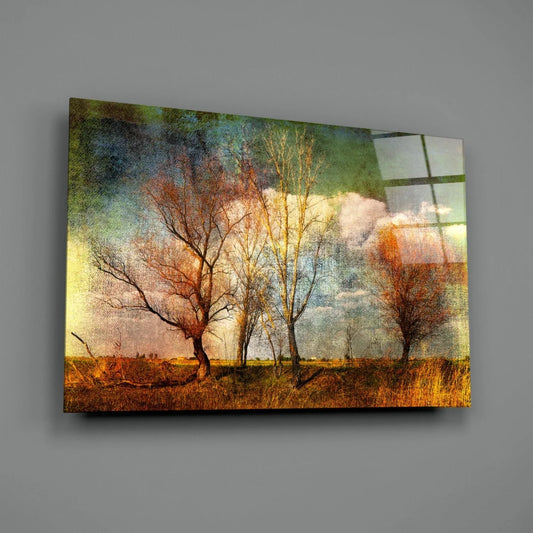 Autumn Trees Glass Wall Art - LUXARTDECO