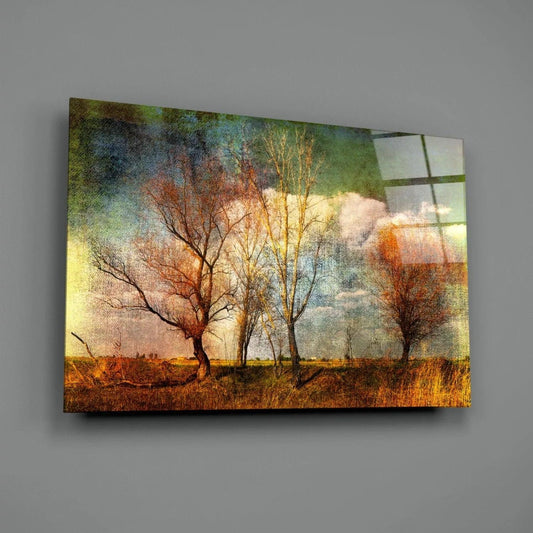 Autumn Trees Glass Wall Art - LUXARTDECO