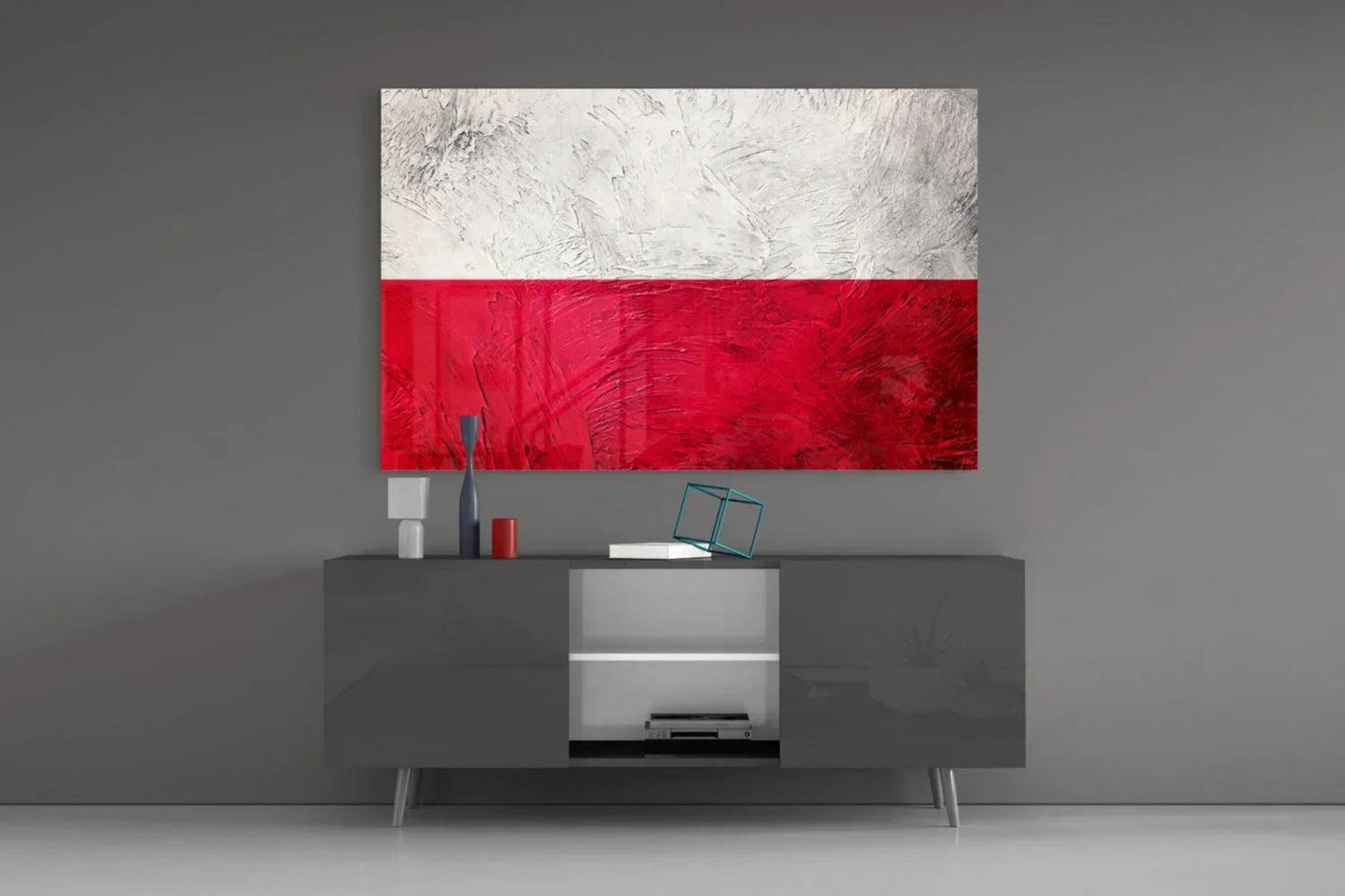 Flag of Poland Glass Wall Art - LUXARTDECO