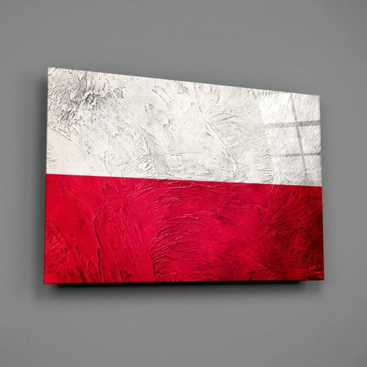 Flag of Poland Glass Wall Art - LUXARTDECO