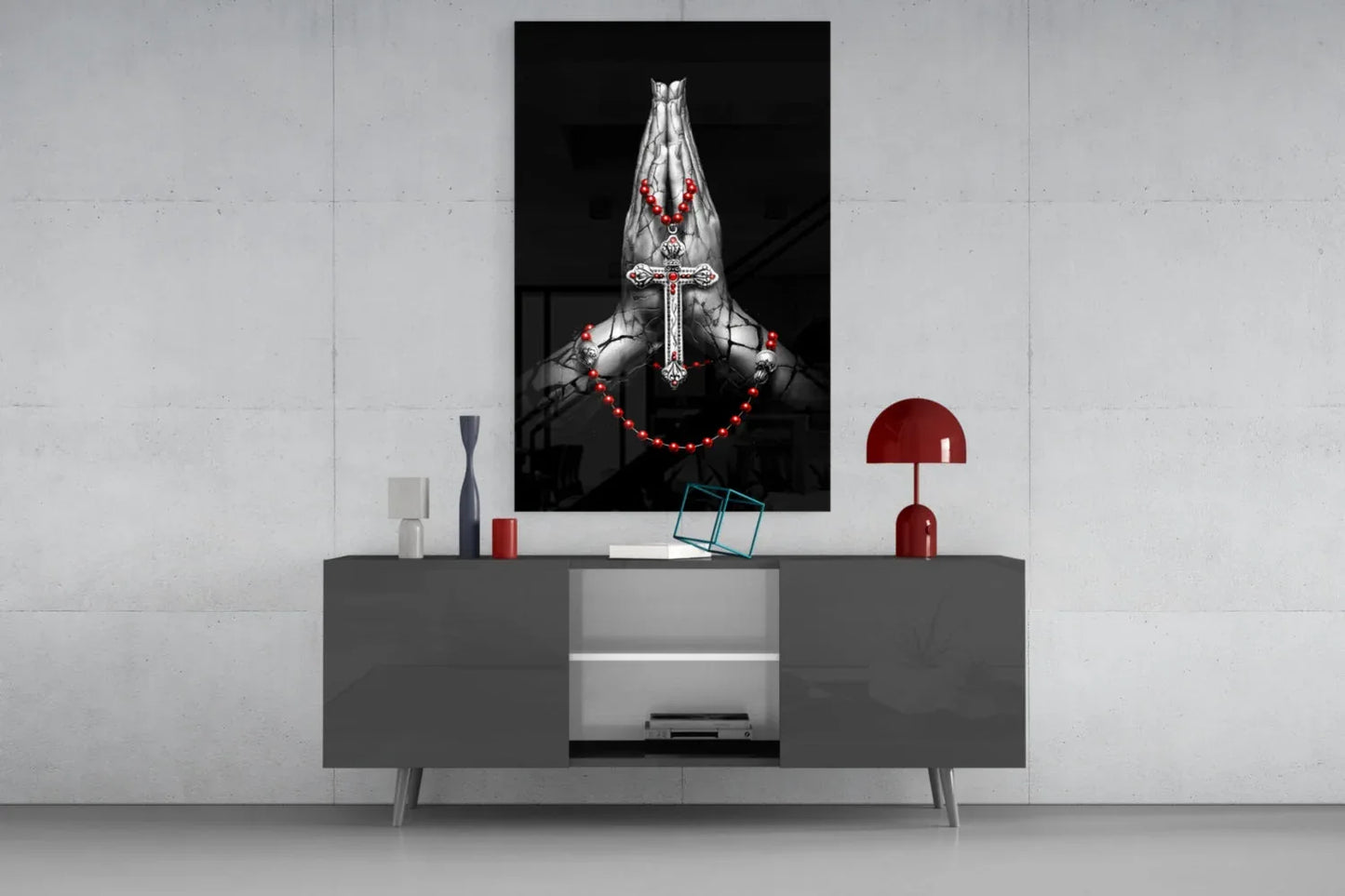 Majestic Cross Glass Wall Art - LUXARTDECO