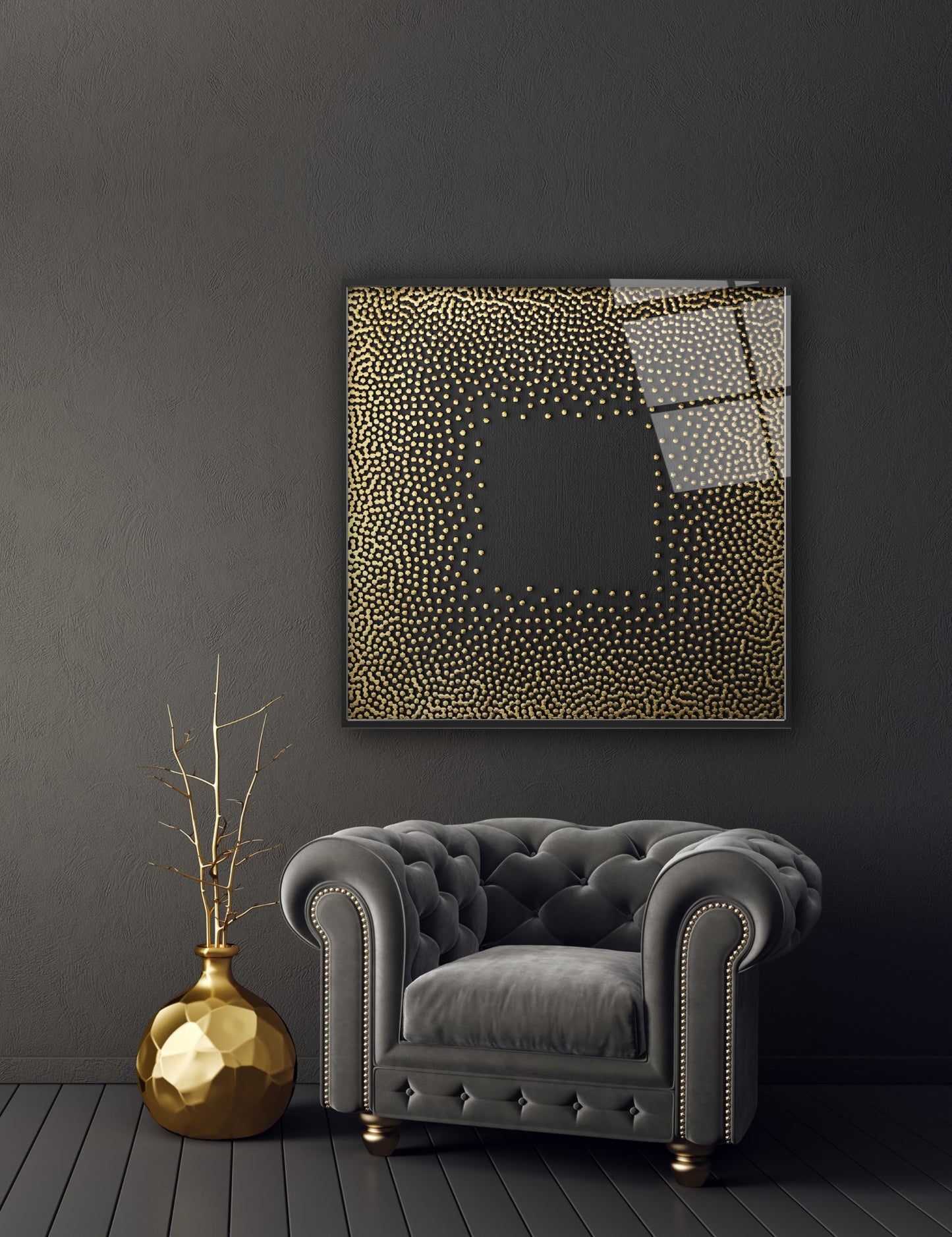 Black and Gold Glass Wall Art