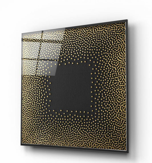 Black and Gold Abstract Glass Wall Art - LUXARTDECO