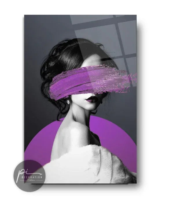 Woman in Purple Glass Wall Art - LUXARTDECO