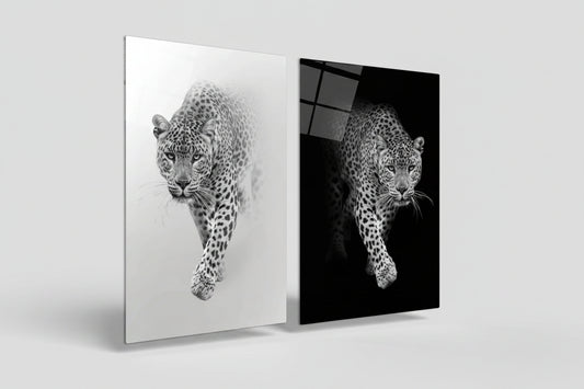 Leopard Duo Glass Wall Art Set - LUXARTDECO