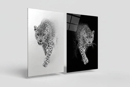 Leopard Duo Glass Wall Art Set - LUXARTDECO