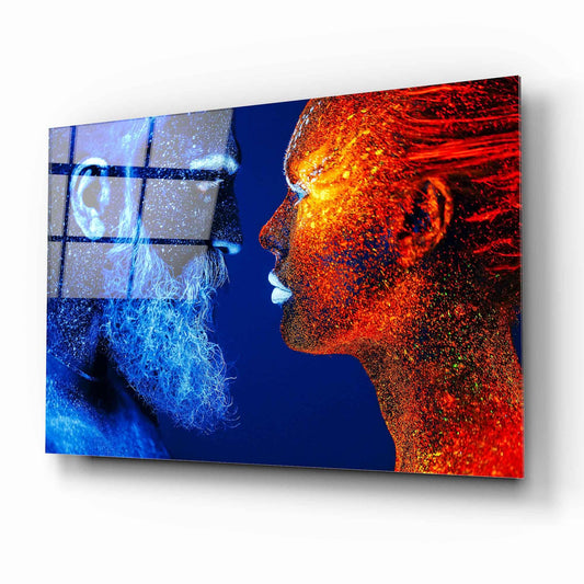 Couple Faces Glass Wall Art - LUXARTDECO