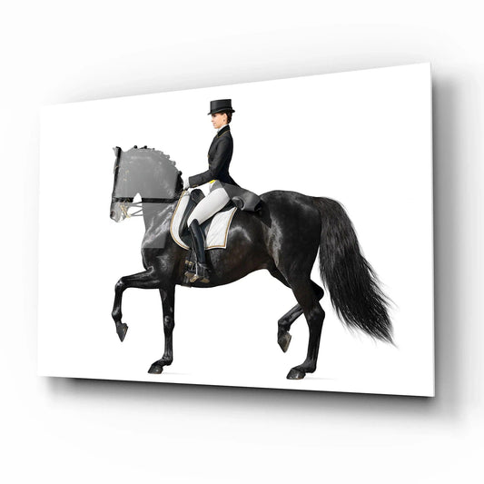 Woman on Horse Glass Wall Art - LUXARTDECO