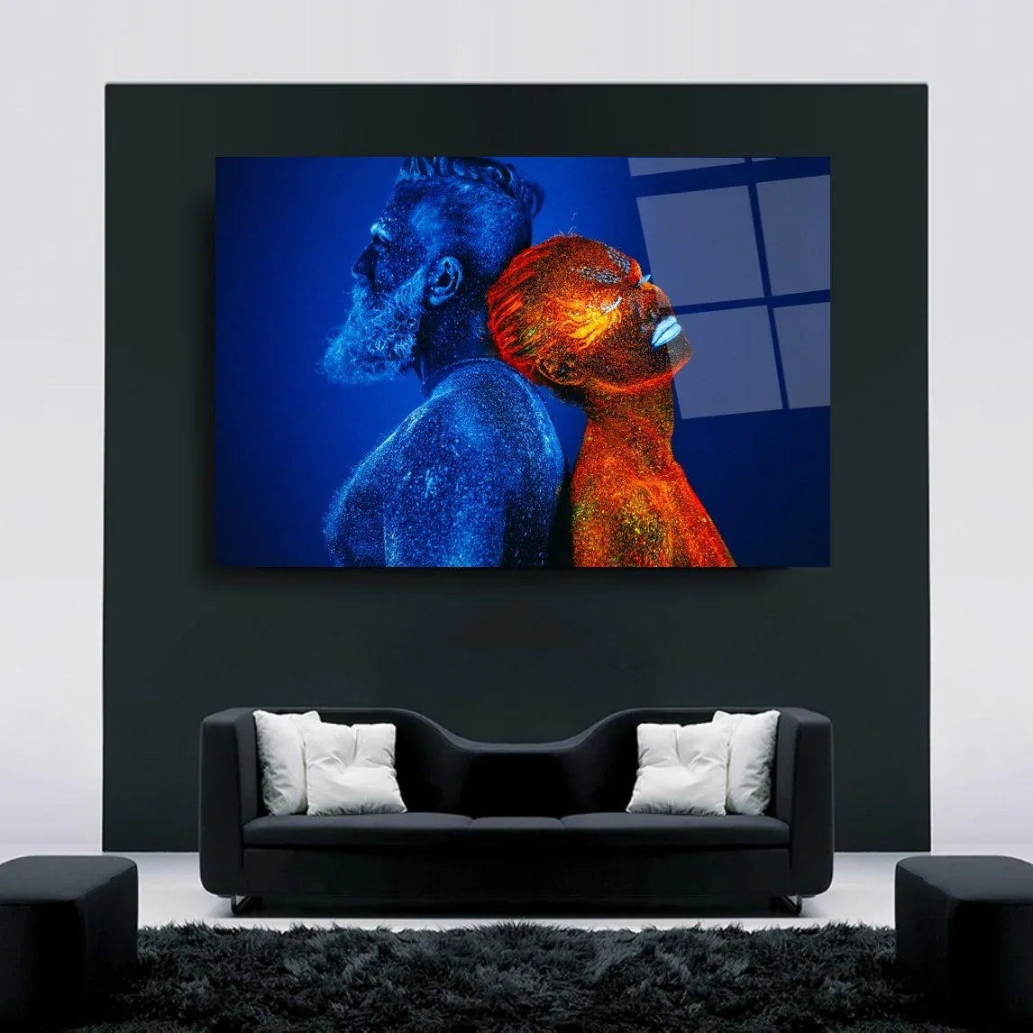 Couple Faces Glass Wall Art - LUXARTDECO