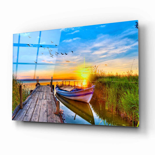 Sunset Bridge Sea Glass Wall Art - LUXARTDECO
