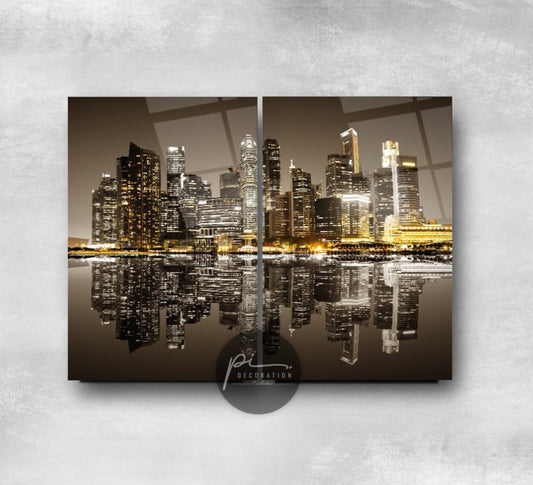 City Glass Wall Art