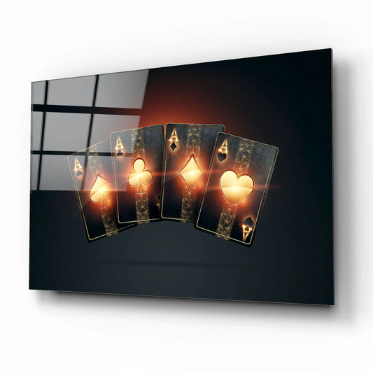 Ace Playing Card Glass Wall Art - LUXARTDECO