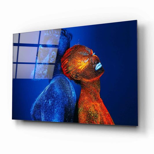 Couple Faces Glass Wall Art - LUXARTDECO