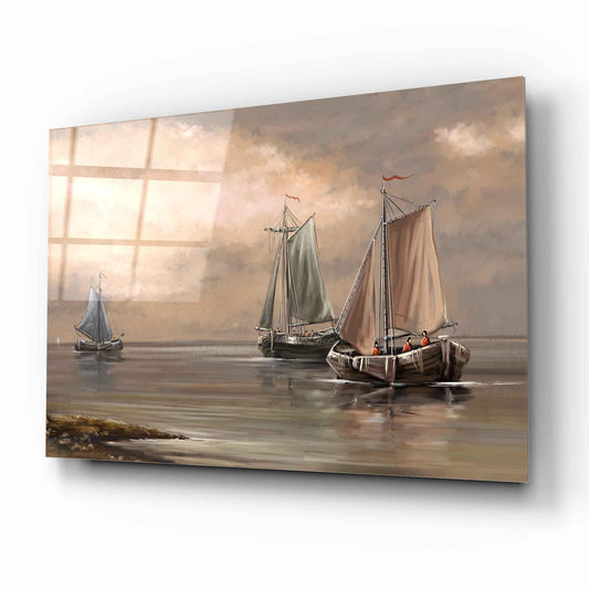 Sailboat at Sea Glass Wall Art - LUXARTDECO