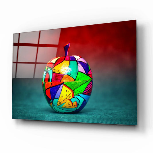 Colorful Apple Glass Wall Art - LUXARTDECO