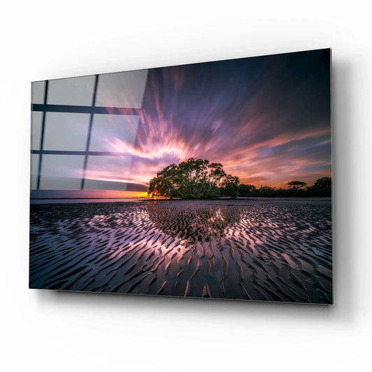 Ocean Sunset Glass Wall Art - LUXARTDECO