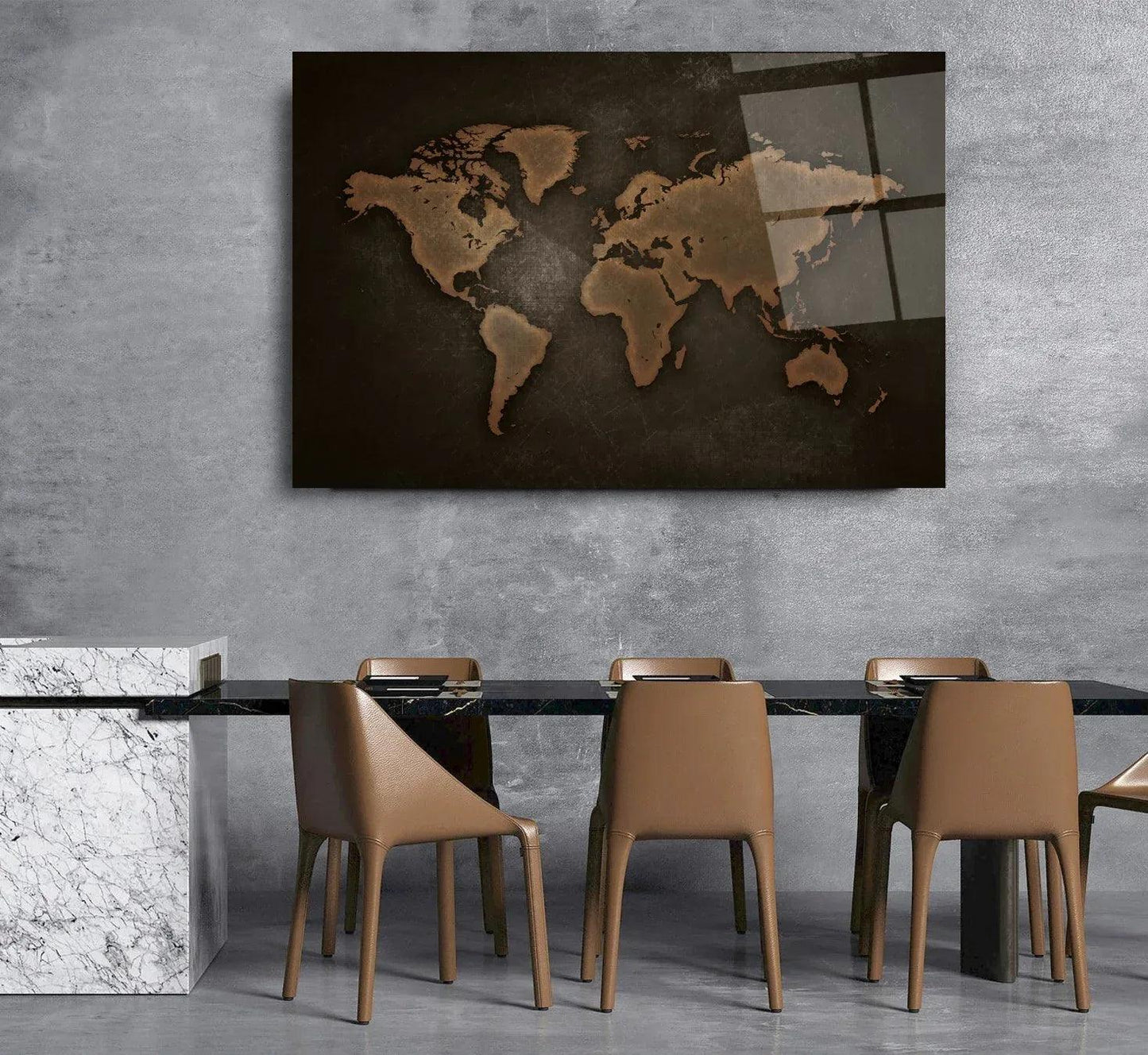 World Map Glass Wall Art - LUXARTDECO