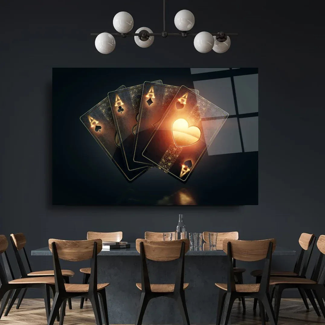 Ace Playing Card Glass Wall Art - LUXARTDECO