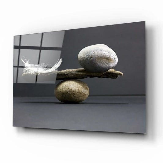 Zen Balance Stones Glass Wall Art - LUXARTDECO