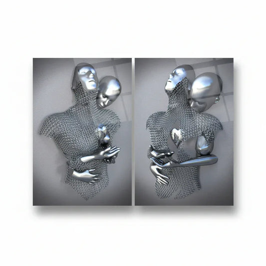 Bodies in Love Duo Glass Wall Art Set - LUXARTDECO