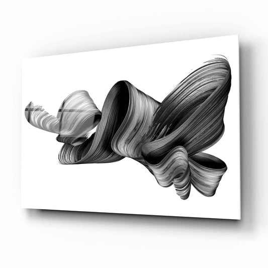 Black Wave Abstract Glass Wall Art - LUXARTDECO