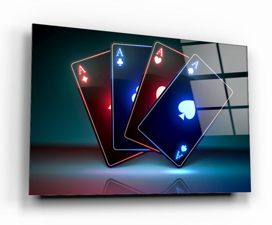 Playing Cards Glass Wall Art