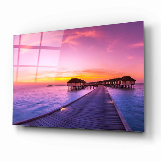 Sea Bridge Glass Wall Art - LUXARTDECO