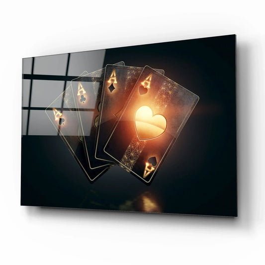 Ace Playing Card Glass Wall Art - LUXARTDECO