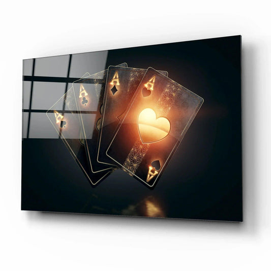 Ace Playing Card Glass Wall Art - LUXARTDECO