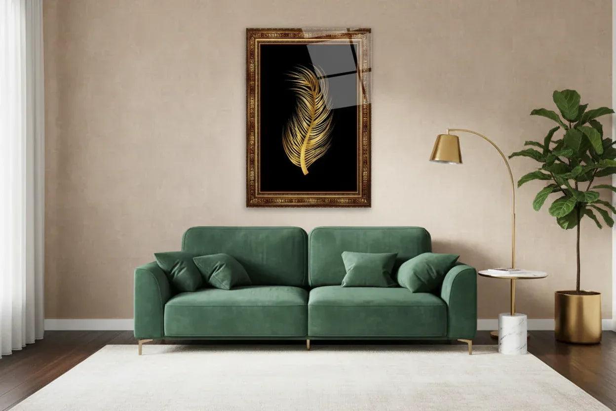Feather Glass Wall Art - LUXARTDECO