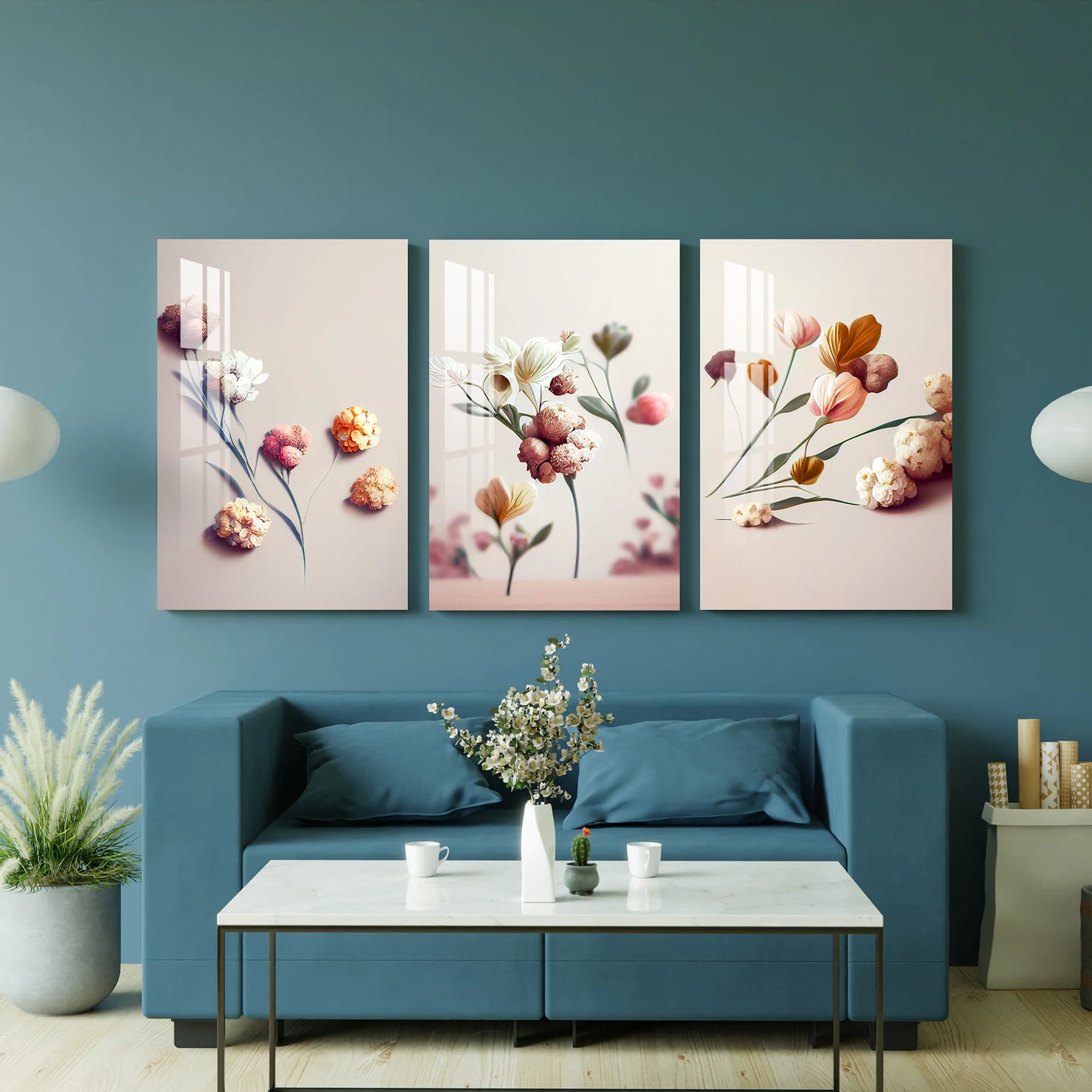 Fiori Delicati Quadro in Vetro Temperato
