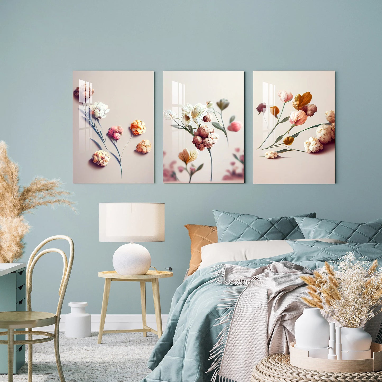 Fiori Delicati Quadro in Vetro Temperato