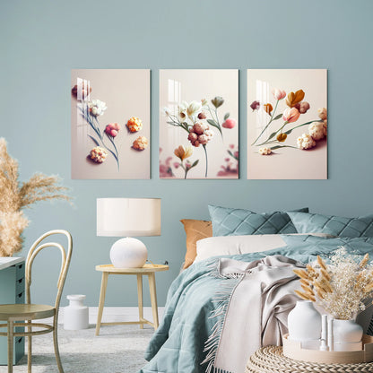 Fiori Delicati Quadro in Vetro Temperato