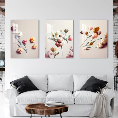 Fiori Delicati Quadro in Vetro Temperato