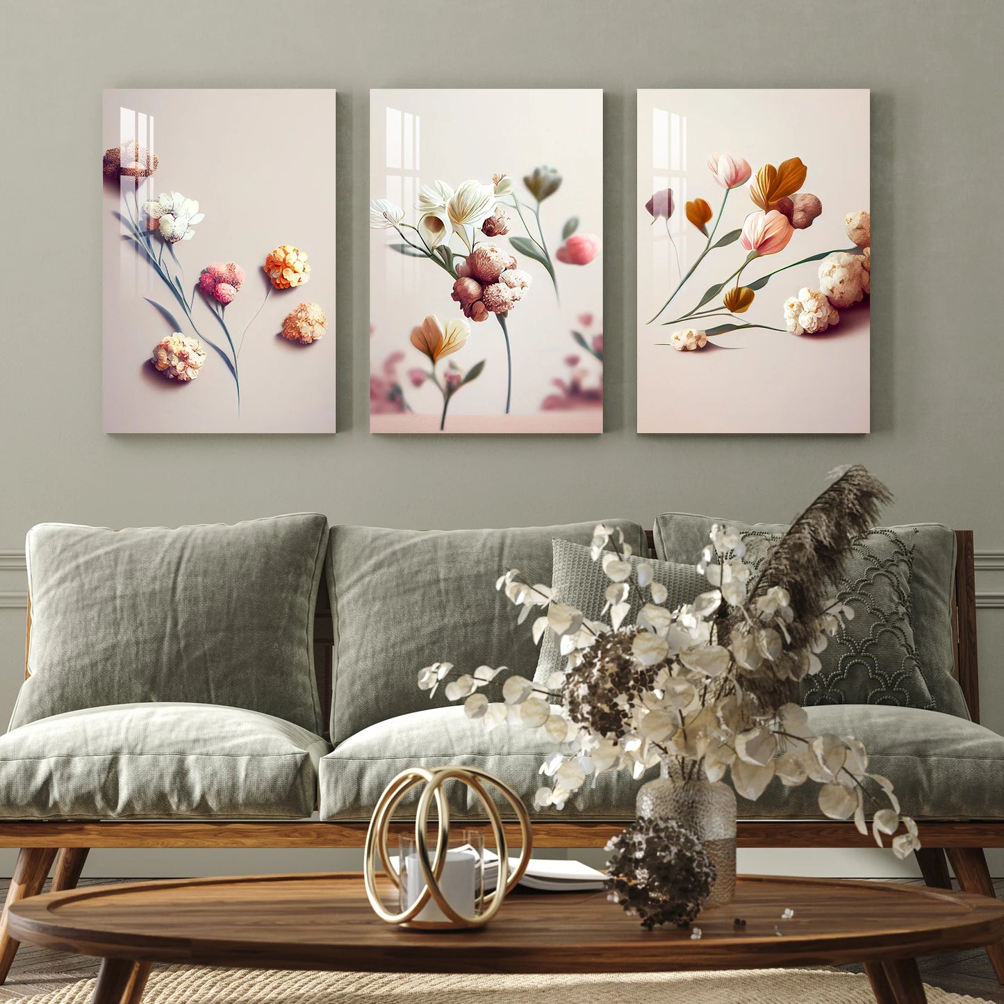 Fiori Delicati Quadro in Vetro Temperato