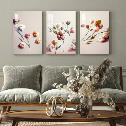 Fiori Delicati Quadro in Vetro Temperato