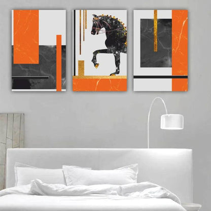 Black Horse  Glass Wall Art