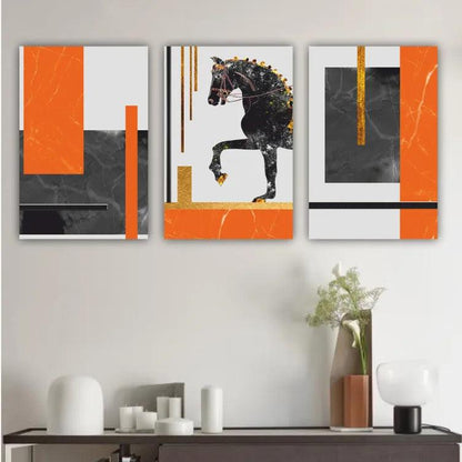 Black Horse  Glass Wall Art