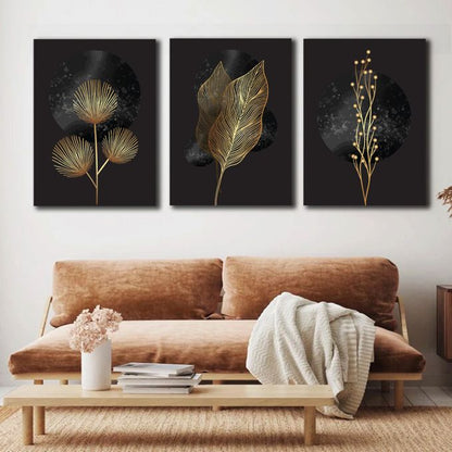 Golden Line Botanicals Glass Wall Art