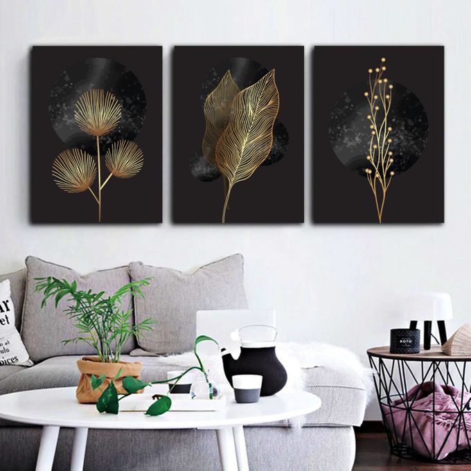 Golden Line Botanicals Glass Wall Art