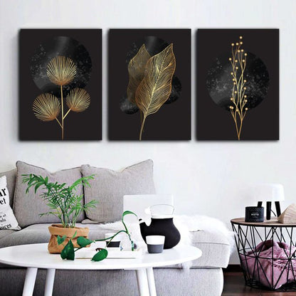 Golden Line Botanicals Glass Wall Art