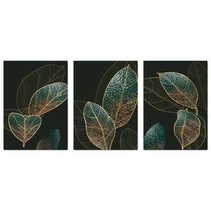 Emerald Botanical Leaves Glass Wall Art