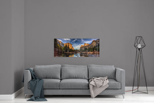 Décoration murale en verre de montagne (92x36 cm) 