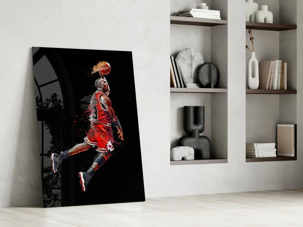 Michael Jordan Glass Wall Art - LUXARTDECO