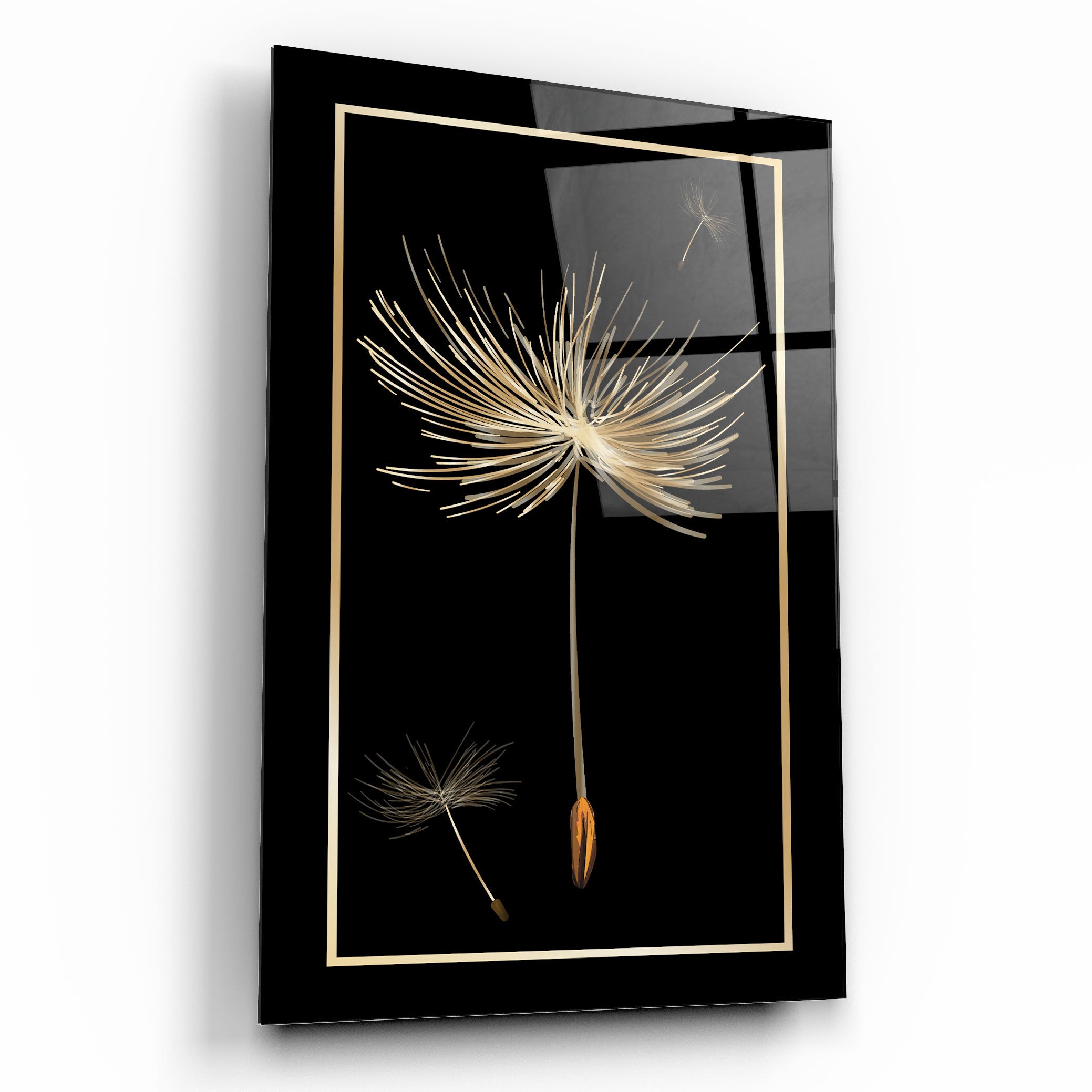 Décoration murale en verre pissenlit 