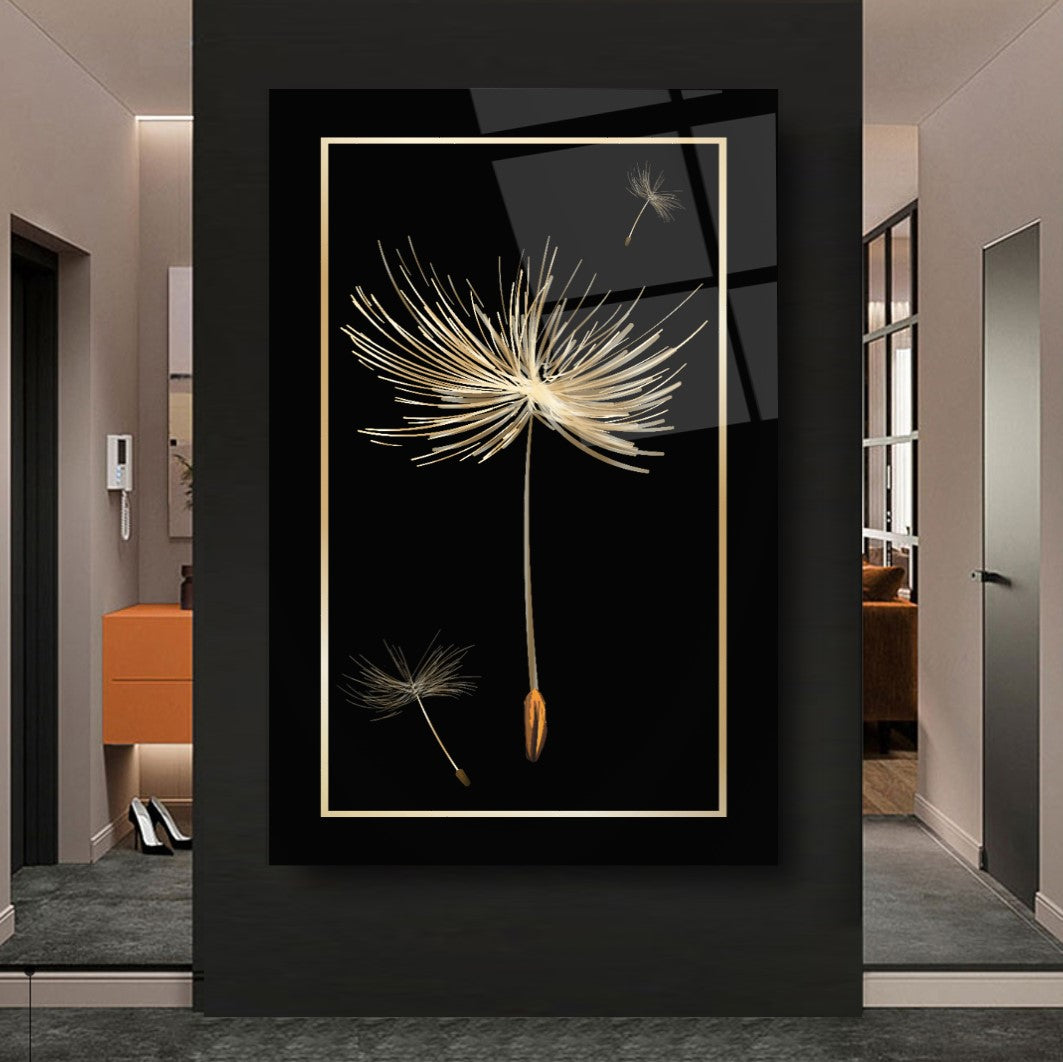 Décoration murale en verre pissenlit 