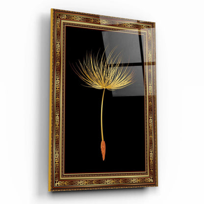 Golden Dandelion Glass Wall Art - LUXARTDECO
